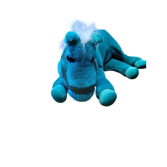 Vintage Commonwealth Emerald Green Plush Horse 18" Animal Alley With Tag 2000 - Picture 5 of 10